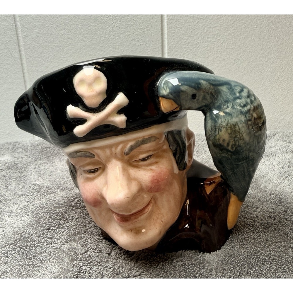 Long John Silver Pirate w/ Parrot Royal Doulton Jug Mug D6386 limited 1951 4"